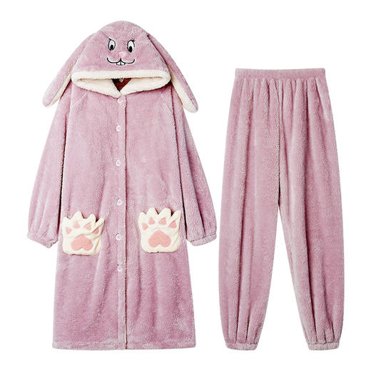 I'd爱帝舒棉绒暖肤锁温卡通套装情侣款秋冬厚款居家服 商品图8