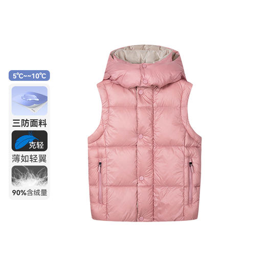 水孩儿童装2024秋冬女童羽绒马甲男童上衣三防休闲外穿轻薄时尚 商品图6