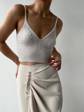 Puree｜#1953 羊绒针织内衣 [ 白 / 绿 / 驼 / 灰 ]