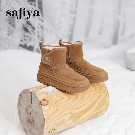 预售10天发|Safiya/索菲娅2024冬季加绒保暖魔术贴休闲厚底雪地靴 SF4411A168 商品图5