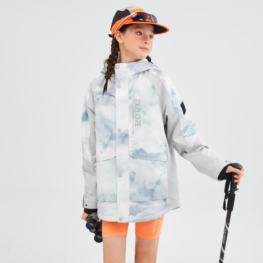 水孩儿童装秋冬新款儿童三防外套男童时尚拼色连帽衫女童加绒厚上衣 商品图2