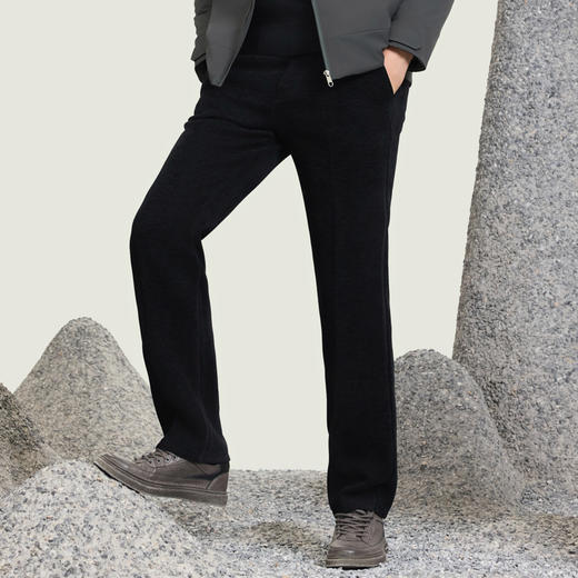 半身缘男裤 冬款雪妮绒面料丝绒舒适保暖休闲裤254201B10203493 商品图1