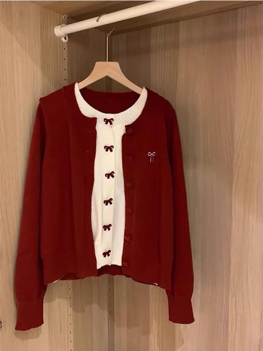 蝴蝶结假两件开衫 商品图4