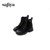 Safiya/索菲娅2024冬季真皮休闲圆头坡跟时尚百搭后拉链短踝靴 SF44116114 商品缩略图1