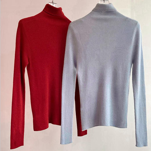 【顺丰包邮】33147 洛诗琳秋冬设计感马鞍肩高领针织羊毛打底衫3525 商品图2