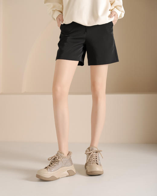 westory2024年秋冬新款休闲风厚底平跟舒适百搭毛毛鞋休闲老爹鞋W24DM85091 商品图3