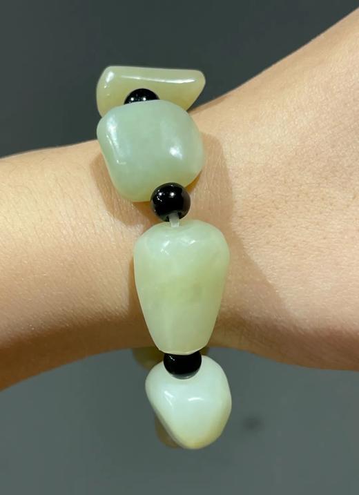 和田白玉随形珠手链，顺丰包邮 商品图3