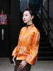 盛唐牡丹| 橙色花蕾缎双龙团纹外套 商品缩略图1