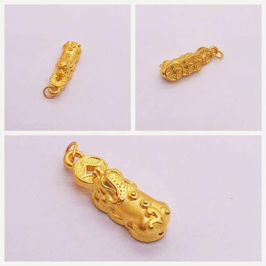 足金貔貅挂件网红韦雪同款可搭配佩戴店内有金刚杵售卖（配银链） 商品图3