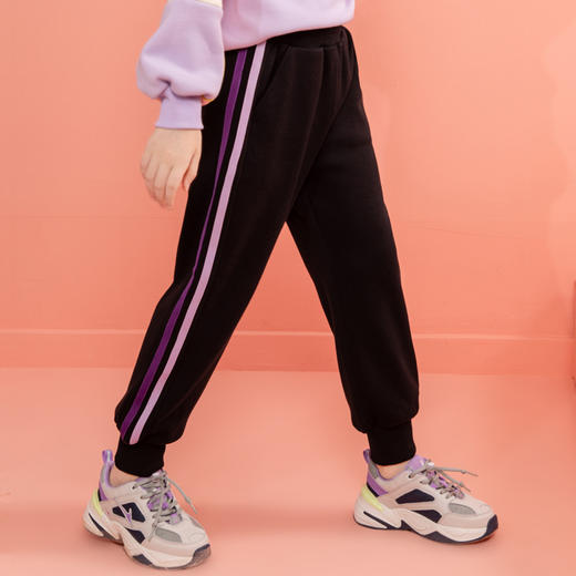 女童运动裤秋冬款儿童加绒加厚裤子冬季中大童棉裤冬装小女孩卫裤 商品图0