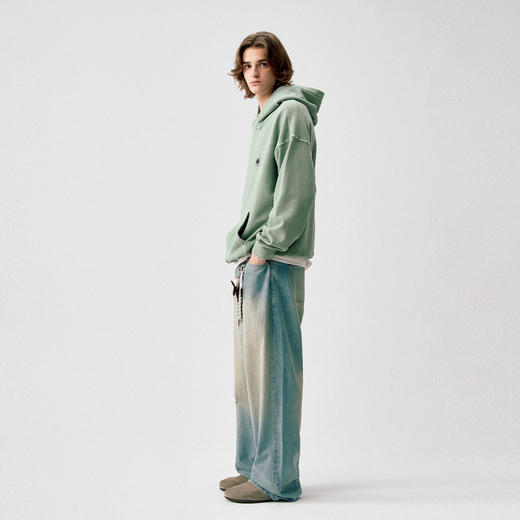 714street复古蜡染水洗连帽卫衣男女2025春季新款宽松毛圈布帽衫 商品图4