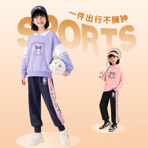 女童加绒加厚运动裤冬季卫裤女孩裤子秋冬款休闲裤女大童棉裤冬装 商品图1