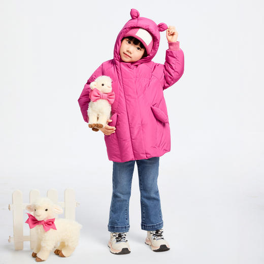 【御寒-5~5℃】女童萌趣中长款羽绒外套冬季新款安奈儿童装实体店同款XG445754 商品图6