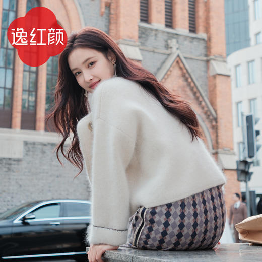 上海逸红颜 栀玥 2025年冬季新款毛呢外套女中长款长袖旗袍外搭款 商品图4