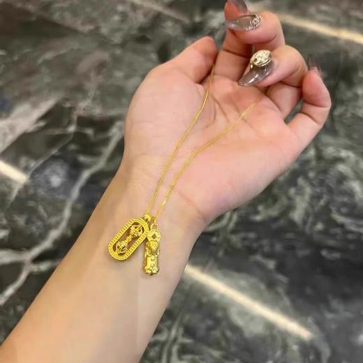 足金貔貅挂件网红韦雪同款可搭配佩戴店内有金刚杵售卖（配银链） 商品图5
