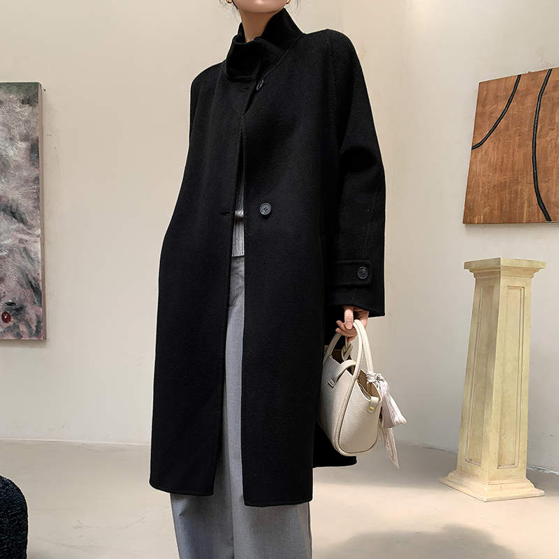 【清河羊毛羊绒专场】鹿展502 女士羊绒大衣 10%山羊绒 90%羊毛
