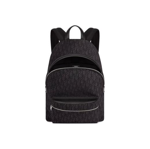 DIOR迪奥 Rider Oblique经典大容量刺绣老花满印暗纹提花 织物 背包双肩包 常规  黑色（CB） 商品图3