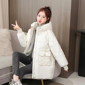 冬季外套中长款厚棉袄 新款潮连帽女装棉衣时尚外套女棉服