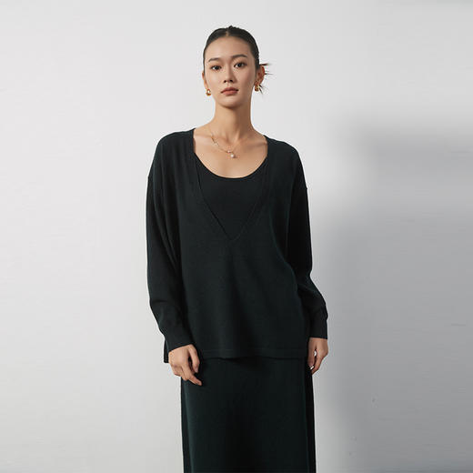 东黎 • 山羊绒女士秋冬深V套衫 3339 商品图4