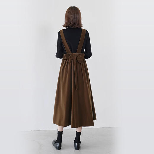 裁缝学苑AQ383法式丝绒百褶连衣裙纸样女装收腰复古蝴蝶结背带裙子样板 商品图1