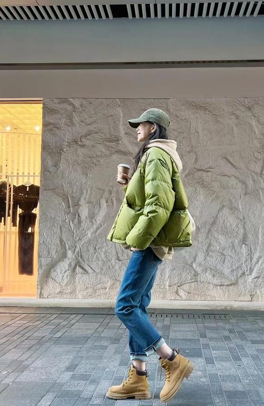 男女同款经典纯皮擦色大黄蜂军旅百搭裸靴 商品图9