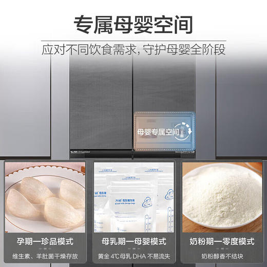【2024新品】海尔473升594mm专业超薄零嵌入式一级能效双变频大容量底部散热冰箱EPP超净 BCD-473WGHTDB9S8U1 商品图4