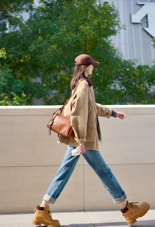 男女同款经典纯皮擦色大黄蜂军旅百搭裸靴 商品图7