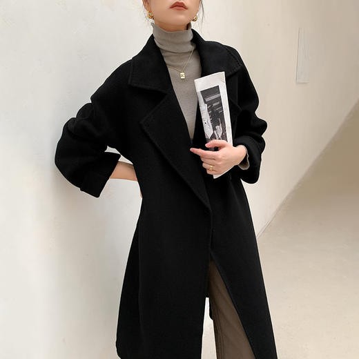【清河羊毛羊绒专场】鹿展503 女士羊绒大衣 10%山羊绒 90%羊毛 商品图5