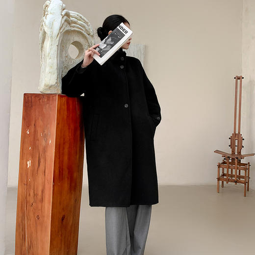 【清河羊毛羊绒专场】鹿展502 女士羊绒大衣 10%山羊绒 90%羊毛 商品图1