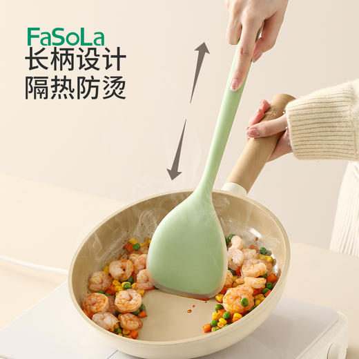 FaSoLa硅胶锅铲家用不粘锅专用炒菜铲耐高温厨具套装果冻硅胶汤勺 商品图4