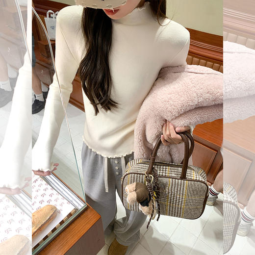 <曾小咸推荐> 3纯色木耳边加绒打底衫 商品图4