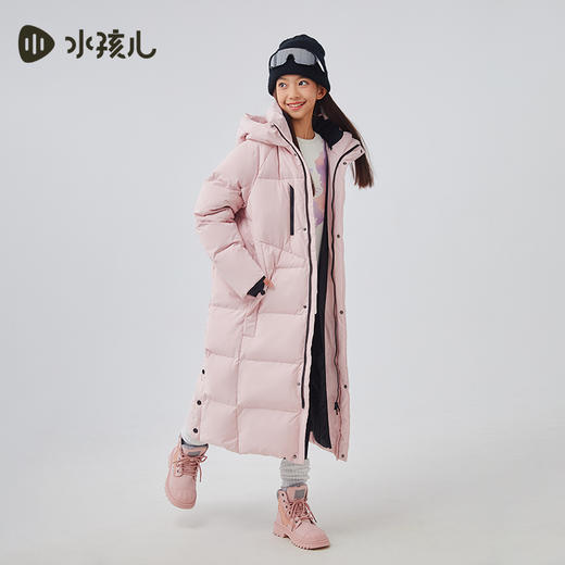 水孩儿童装冬季新款儿童长款羽绒服男童三防厚外套女童加长款鸭绒服 商品图3