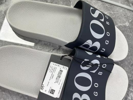 瑕疵HUGO BOSS/胡戈波士 男士撞色印花大字母LOGO轻便休闲拖鞋一字拖 商品图1