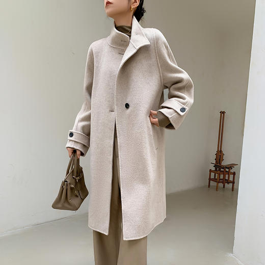 【清河羊毛羊绒专场】鹿展502 女士羊绒大衣 10%山羊绒 90%羊毛 商品图2