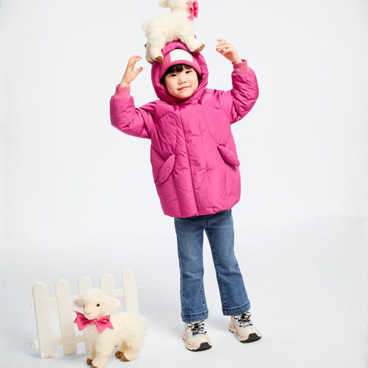 【御寒-5~5℃】女童萌趣中长款羽绒外套冬季新款安奈儿童装实体店同款XG445754 商品图5