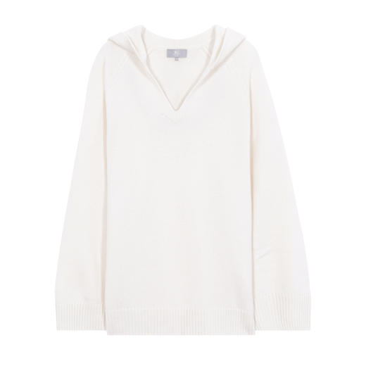 东黎 • 秀场同款 山羊绒女士秋冬V领连帽套头衫 4326 商品图3