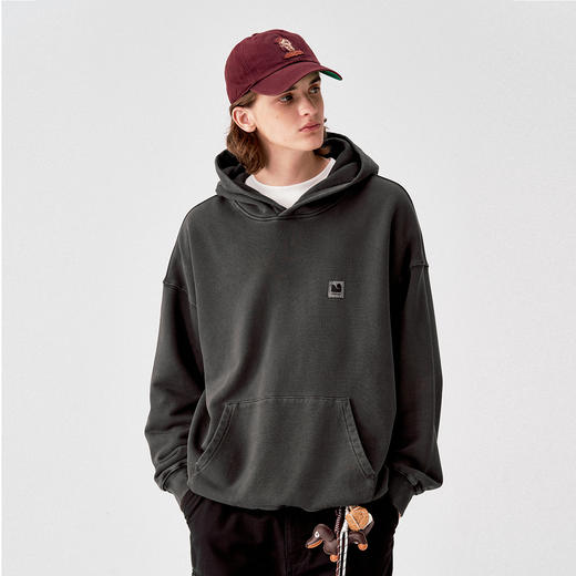 714street复古蜡染水洗连帽卫衣男女2025春季新款宽松毛圈布帽衫 商品图1