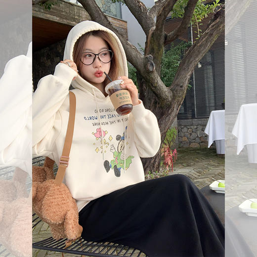 【189元任选2件】最后一波现货！小熊印花连帽卫衣 商品图3