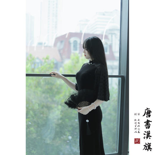 【墨 青】精美柔顺丝绒改良旗袍气质优雅新中式 商品图1