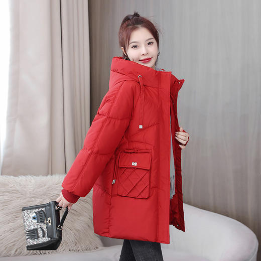 冬季外套中长款厚棉袄 新款潮连帽女装棉衣时尚外套女棉服 商品图3