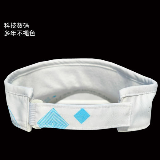 白色三角几何轻量速干防晒排汗运动空顶帽 商品图4
