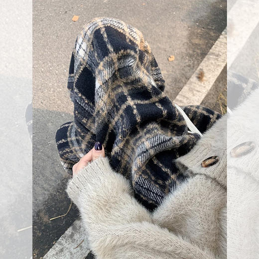 <曾小咸推荐>黑青格毛呢阔腿裤 不加绒日常139/件 活动价89.99！！加绒日常159/件 活动价99.99！！【预售款，预计3-15天发货】 商品图1