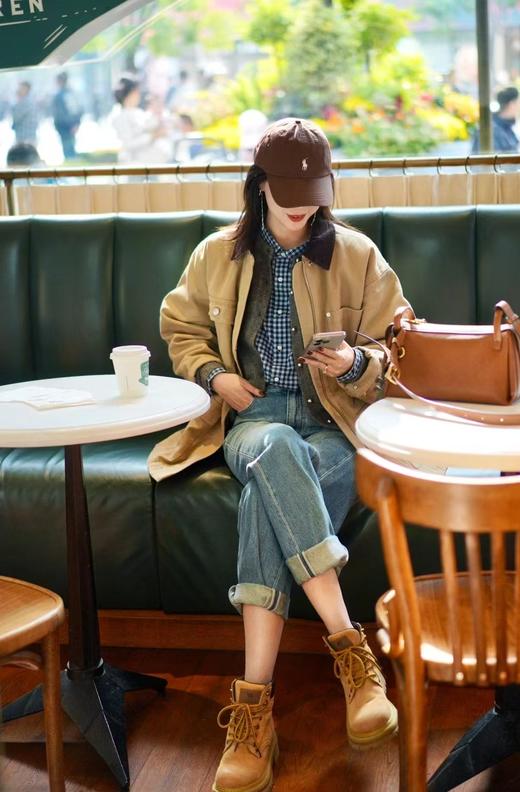 男女同款经典纯皮擦色大黄蜂军旅百搭裸靴 商品图8