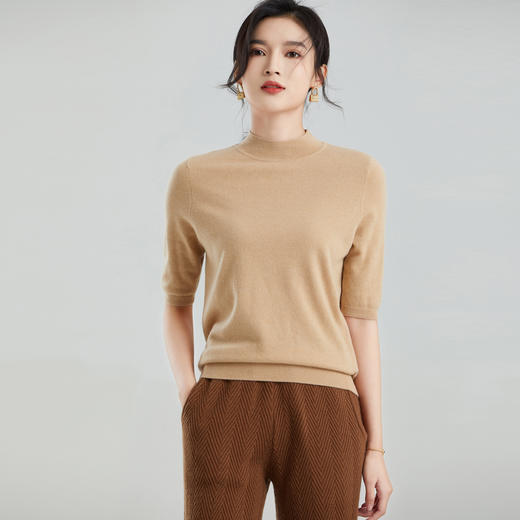 东黎 • 小山羊绒女士秋冬半高领百搭打底套头衫 21S212 商品图0