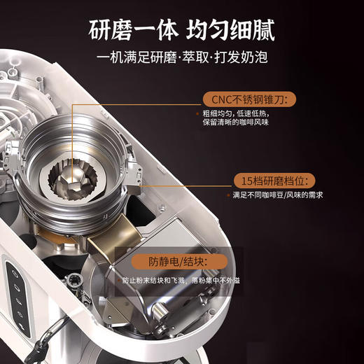 MOAIQO 摩巧咖啡机家用意式半自动研磨一体机萃取商用小型办公室浓缩奶泡防飞粉小天秤K1 PLUS 【全新升级】58mm家商用萃取/多维精磨 商品图7