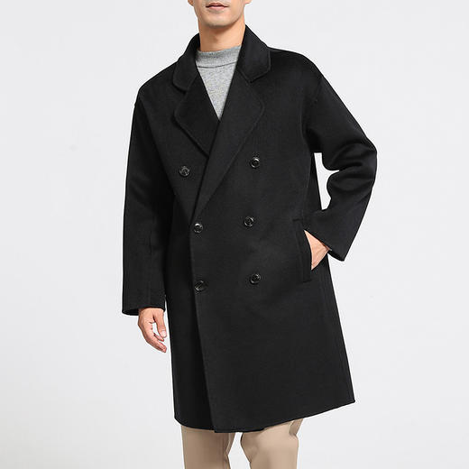 【清河羊毛羊绒专场】鹿展109 男士中长款大衣 100%羊毛 商品图3