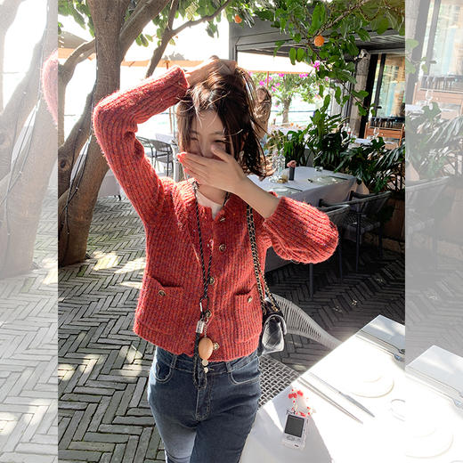 【179元任选2件】最后一波现货！橘红色短款毛衣开衫 商品图3