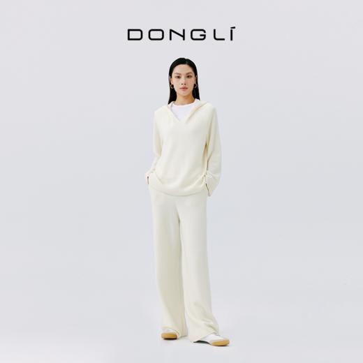 东黎 • 秀场同款 山羊绒女士秋冬V领连帽套头衫 4326 商品图1