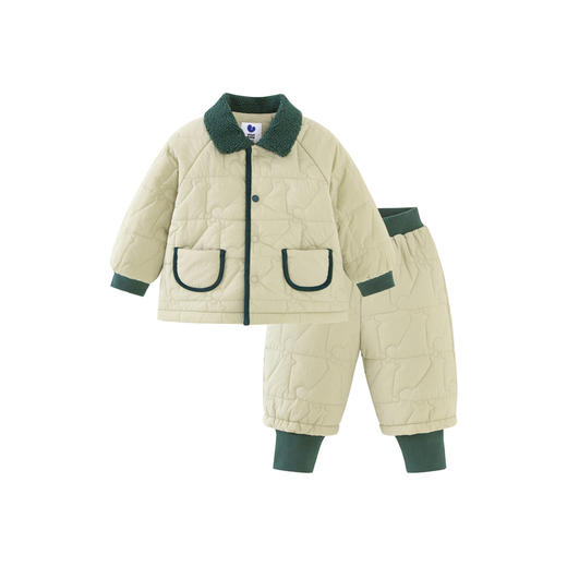 迷你巴拉长袖套装男女童抗菌棉翻领开襟棉服棉裤两件套冬新款 商品图4