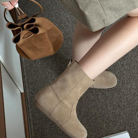 SUTUS堆堆西部靴丨新款显瘦直筒靴 复古勃肯鞋靴子